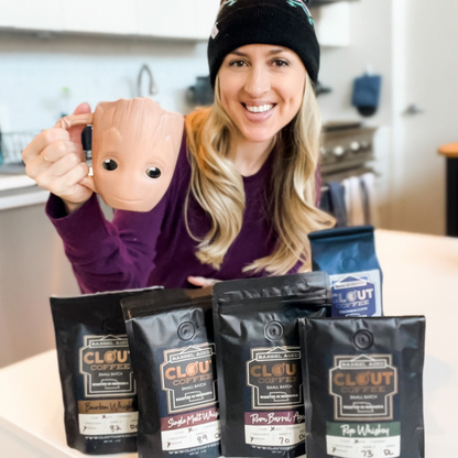 Barrel Aged Coffee Variety Sampler | Clout Coffee | Bourbon Rum Rye Whisky 